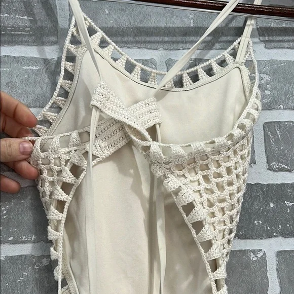 aerie Crochet One Piece Swimsuit Cute one piece swimsuits Boho Womens size Small - Picture 5 of 9